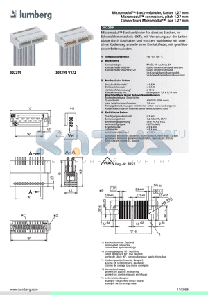 30229910 datasheet - Micromodul-Steckverbinder, Raster 1,27 mm