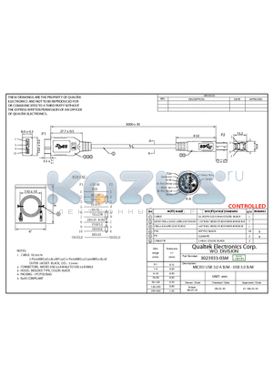 3023033-03M datasheet - MICRO USB 3.0 A B/M - USB 3.0 B/M