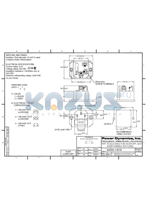 42R31-1112 datasheet - IEC 60320 SINGLE FUSE HOLDER APPL. INLET SCREW TERMINALS; SIDE FLANGE