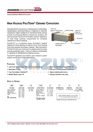 302R15W101DF4E datasheet - High Voltage PolyTerm^ Ceramic Capacitors