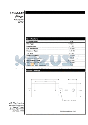 2218 datasheet - Lowpass Filter