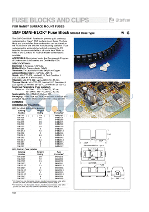 154.250 datasheet - FUSE BLOCKS AND CLIPS