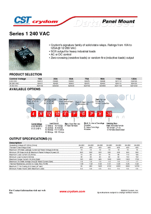D2410 datasheet - SCR output for heavy industrial loads