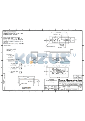 42R34-1122 datasheet - IEC 60320 APPL. INLET AND COMBINATION FUSE HOLDER; SOLDER TERMINALS; SCREW
