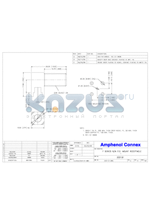 222131 datasheet - F SERIES R/A P.C. MOUNT RECEPTACLE_