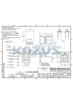 42R35-3126-200 datasheet - IEC 60320 COMBINATION FUSE HOLDER APPL. INLET, SOLDER TERMINALS; SNAP-IN