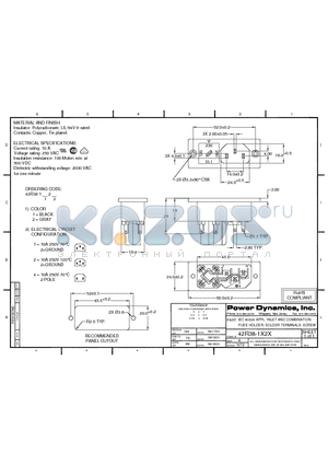 42R38-1121 datasheet - IEC 60320 APPL. INLET AND COMBINATION FUSE HOLDER; SOLDER TERMINALS; SCREW