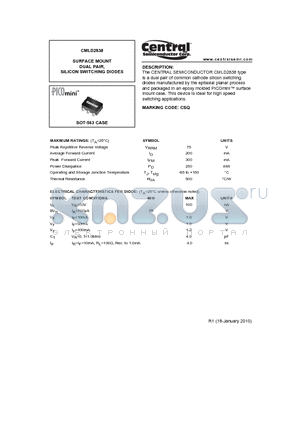 CMLD2838_10 datasheet - SURFACE MOUNT DUAL PAIR, SILICON SWITCHING DIODES