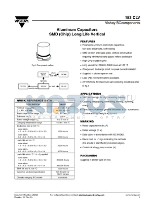 222215361338 datasheet - Aluminum Capacitors SMD (Chip) Long Life Vertical