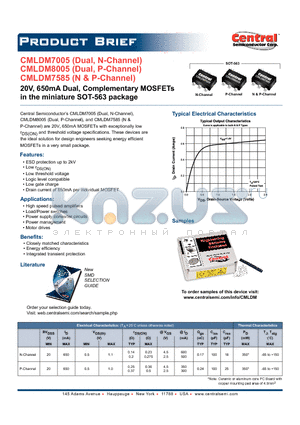 CMLDM3737_5757 datasheet - Dual, Complementary MOSFETs in miniature SOT-563 package