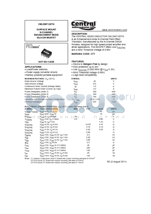 CMLDM7120TG datasheet - SURFACE MOUNT N-CHANNEL ENHANCEMENT-MODE SILICON MOSFET
