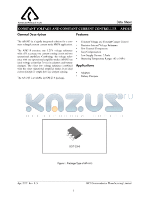 AP4313KTR-E1 datasheet - CONSTANT VOLTAGE AND CONSTANT CURRENT CONTROLLER