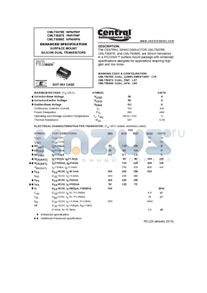 CMLT5088E datasheet - SURFACE MOUNT SILICON DUAL TRANSISTORS