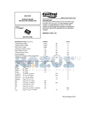 CMLT591E_10 datasheet - SURFACE MOUNT PNP SILICON TRANSISTOR