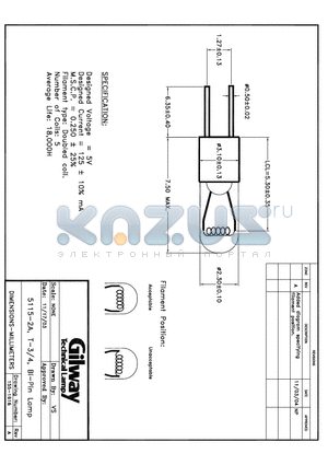 155-1616 datasheet - 5115-2A, T-3/4, Bi-Pin Lamp