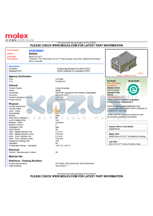 43020-0801 datasheet - 3.00mm (.118