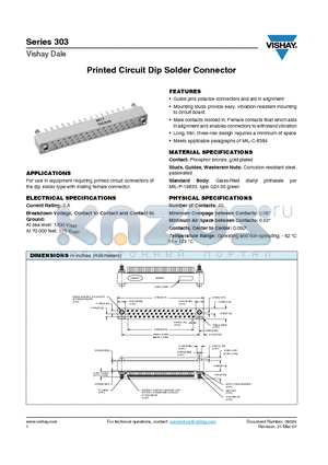 303PR-45 datasheet - Printed Circuit Dip Solder Connector