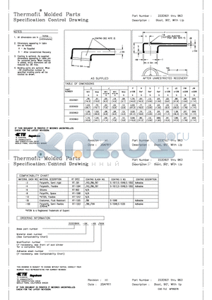 222D963-25-0 datasheet - Thermofit Molded Parts Specification Control Drawing