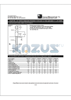 4302H1-5V datasheet - 4302H-5V, 4302H-12V Series Intergrated Resistor-5 Volts and 12 Volts Operation T-1 3/4 (5mm)