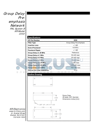 2232 datasheet - Group Delay Pre-emphasis Network