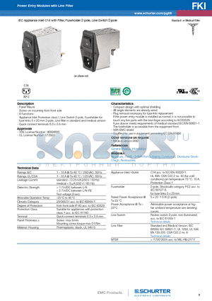 4304.4025 datasheet - IEC Appliance Inlet C14 with Filter, Fuseholder 2-pole, Line Switch 2-pole