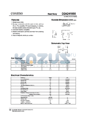 D2A241000 datasheet - REED RELAY