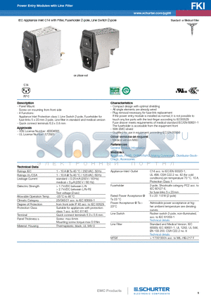 4304.4065 datasheet - IEC Appliance Inlet C14 with Filter, Fuseholder 2-pole, Line Switch 2-pole