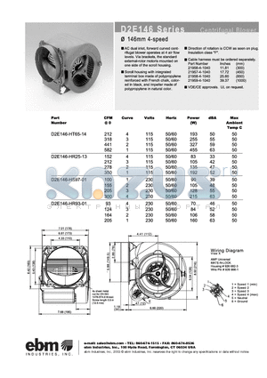 D2E146-HT93-01 datasheet - CENTRIFUGAL BLOWER