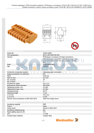 1554110000 datasheet - BLZ 5.08/16/90 SN SW