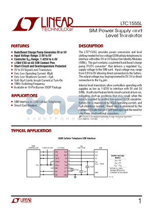 1555L datasheet - SIM Power Supply and Level Translator