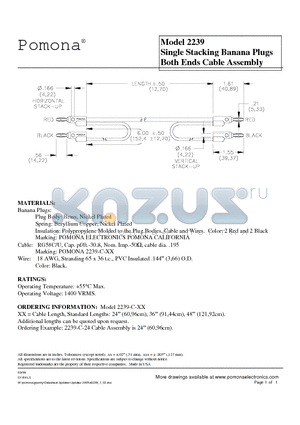 2239 datasheet - Single Stacking Banana Plugs Both Ends Cable Assembly