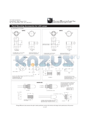 CMP100 datasheet - Panel Mounting Accessories for LED Lamps