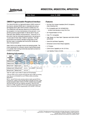 CMP82C55AZ datasheet - CMOS Programmable Peripheral Interface