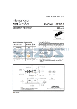 224CNQ035 datasheet - SCHOTTKY RECTIFIER