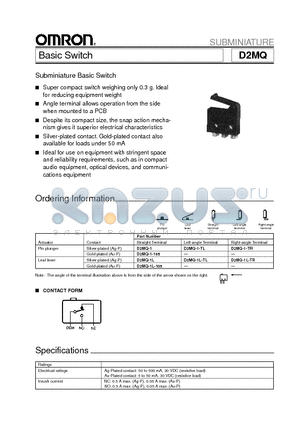 D2MQ-1L-TL datasheet - Subminiature Basic Switch