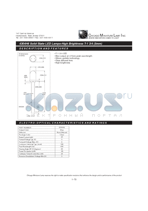 4304H6 datasheet - Solid State LED Lamps-High Brightness T-1 3/4 (5mm)