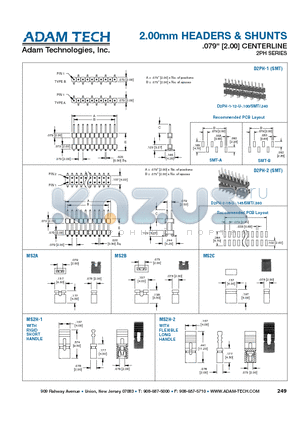 D2PH-2 datasheet - 2.00mm HEADERS & SHUNTS .079 [2.00] CENTERLINE