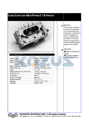 D2R0211-45HP datasheet - ULTRALOWLOSSHIGHPOWERT / R SWITCH