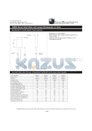 4306D datasheet - Solid State LED Lamps-Rectangular 2 x 5mm