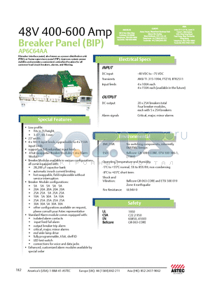 AP6C64AA datasheet - 48V 400-600 Amp, Breaker Panel (BIP)