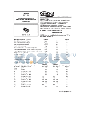CMPP6027 datasheet - SURFACE MOUNT SILICON PROGRAMMABLE UNIJUNCTION TRANSISTOR