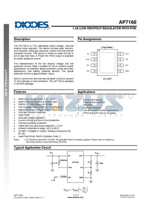 AP7168_10 datasheet - 1.2A LOW DROPOUT REGULATOR WITH POK