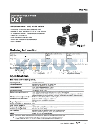 D2T-LT1 datasheet - Door Interlock Switch