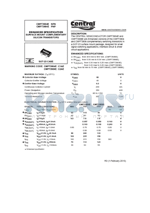 CMPT3904E datasheet - ENHANCED SPECIFICATION SURFACE MOUNT COMPLEMENTARY SILICON TRANSISTORS