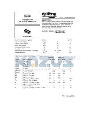 CMPT5086 datasheet - SURFACE MOUNT PNP SILICON TRANSISTOR