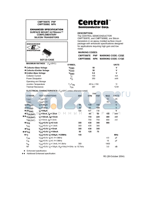 CMPT5088E datasheet - ENHANCED SPECIFICATION SURFACE MOUNT ULTRAmini COMPLEMENTARY SILICON TRANSISTORS