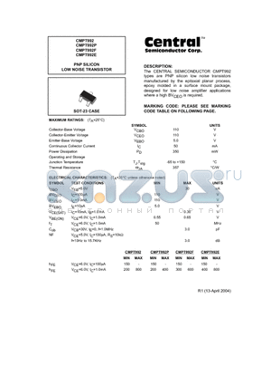 CMPT992 datasheet - PNP SILICON LOW NOISE TRANSISTOR