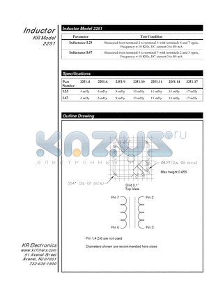 2251 datasheet - Inductor