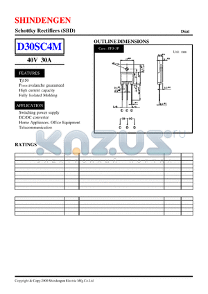 D30SC4 datasheet - Schottky Rectifiers (SBD) (40V 30A)