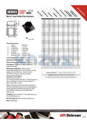 3090-122K datasheet - Micro i^ Low Profile Chip Inductors